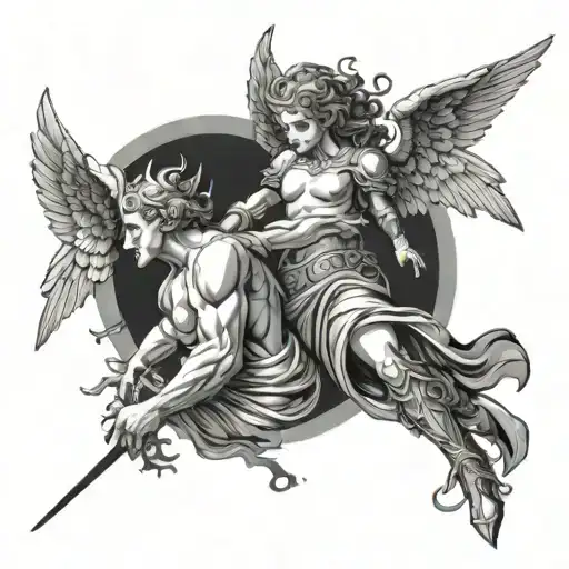 Angel Stabbing Demon