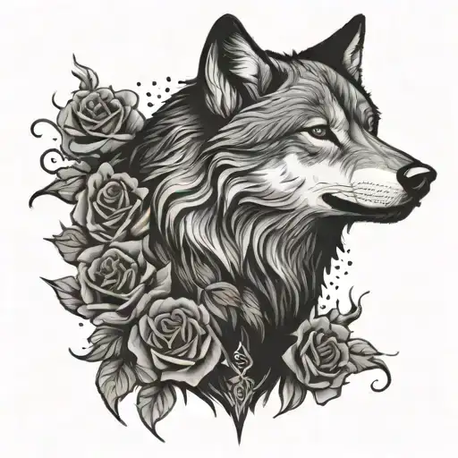 Wolf Blended By Roses
