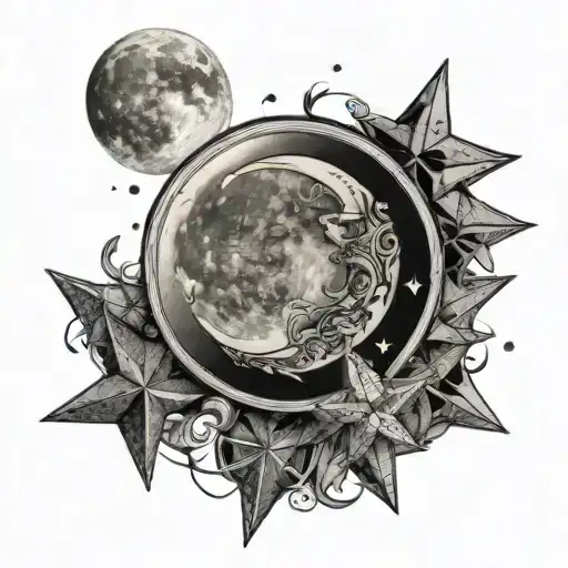 Sppoky Theme With Moon And Stars