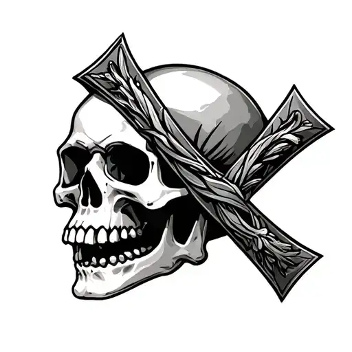 Skull And Cross Intertwined