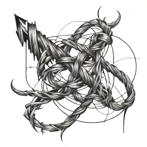 Red Thread Passing Through Chaos Symbol