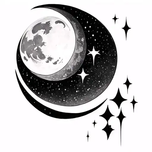 Crescent Moon And Five Stats