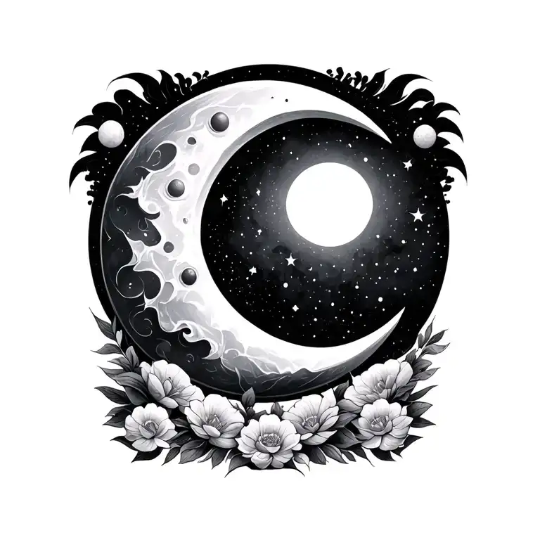 Crescent Moon And Five Stats