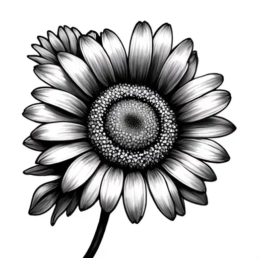 Half A Daisy With Ornamental Mixed