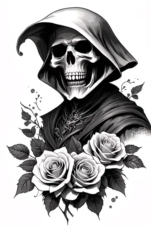Realistic Reaper And Roses