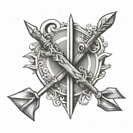 Picies Arrow Neptune With Initials Inga