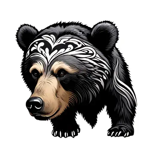Tribal Tattoo With Bear