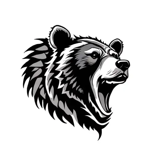 Tribal Tattoo With Bear In Design