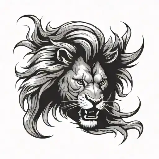Angry Lion Face