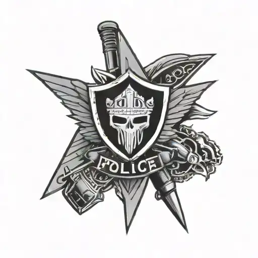 Police Swat Special Operations Symbol Combined