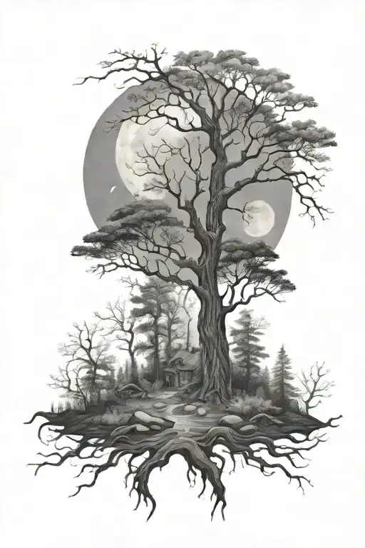 Mystical Moonlit Forest