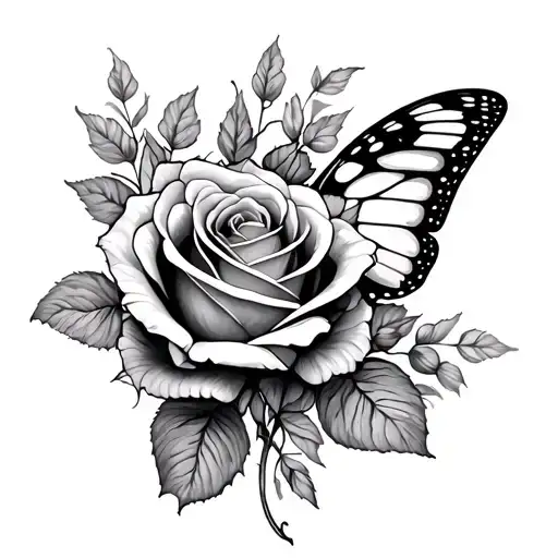Rose And Butterfly