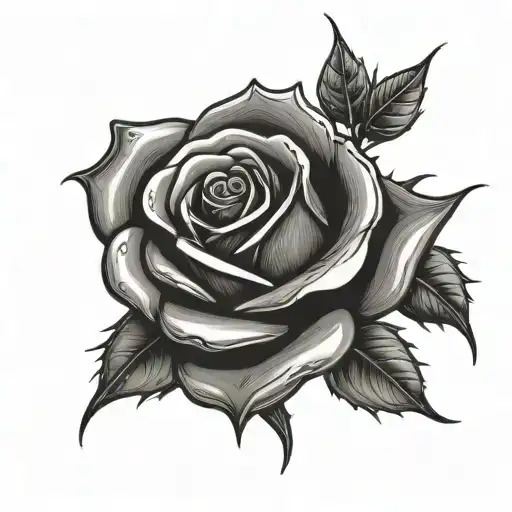 Hand Holding A Rose With Thorns