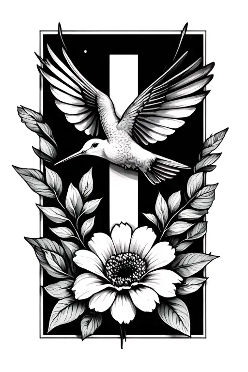 Flower Hummingbird Cross
