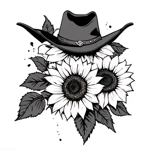 Cowboy Booy With Sunflower And Rose Inside