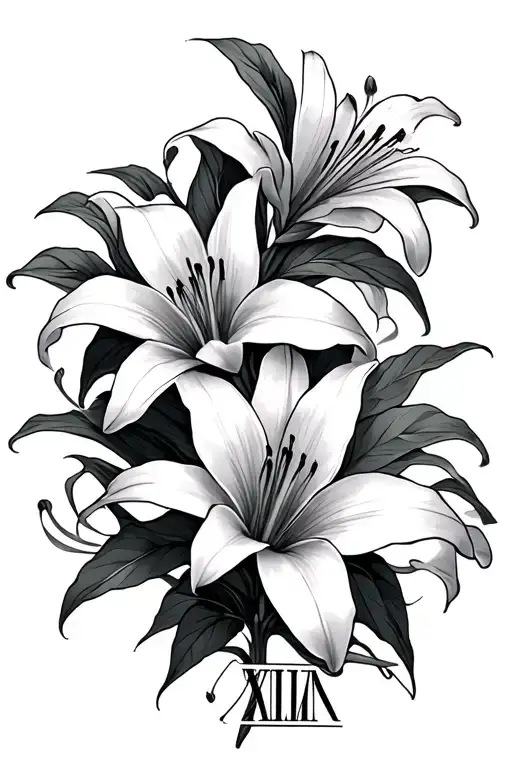 Lillies And Roman Numerals