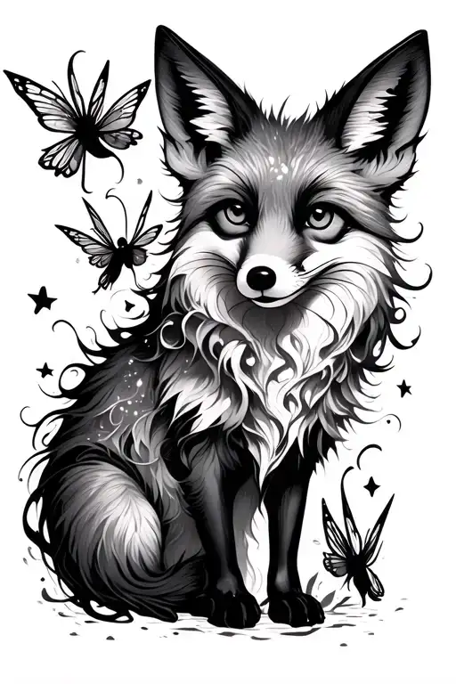 Lava Lamp Like Fox With Fairies