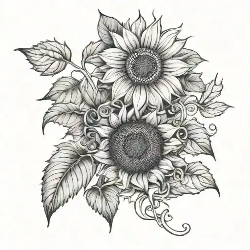 Sunflower And Vines