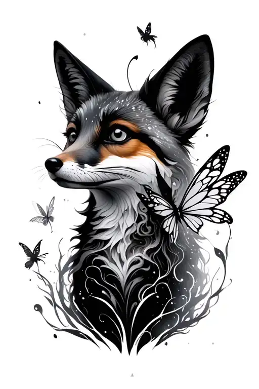 Fox Lava Lamp Skin With Fairies