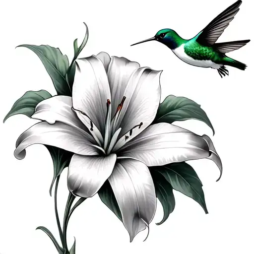 Lily And Hummingbird