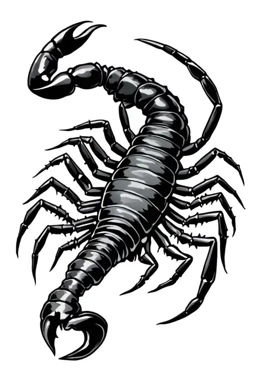 Scorpion With Black And Spikes For Stinger