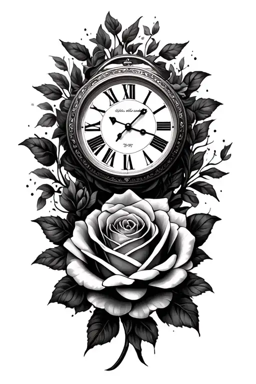 Clock And Roses