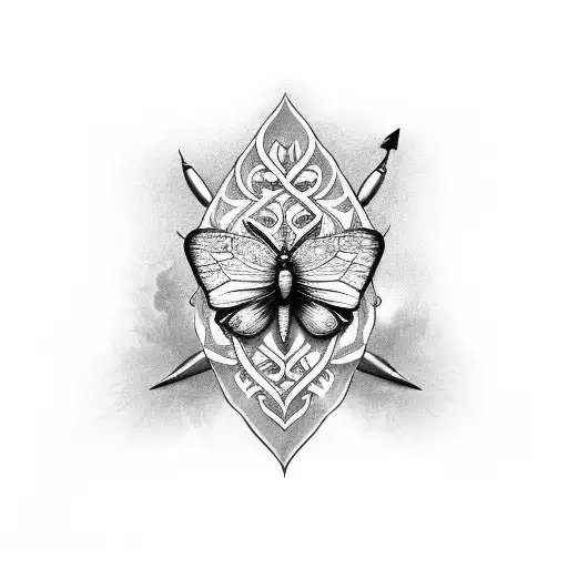 Butterfly Heart Flower Dagger