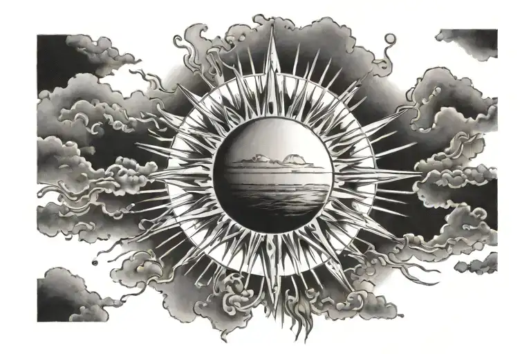 A Realistic Sun In A Sky Shining Down