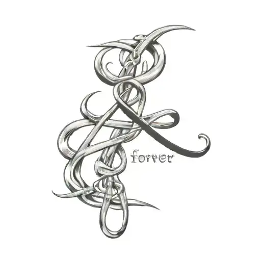 Forever Written In Script Font Intertwined