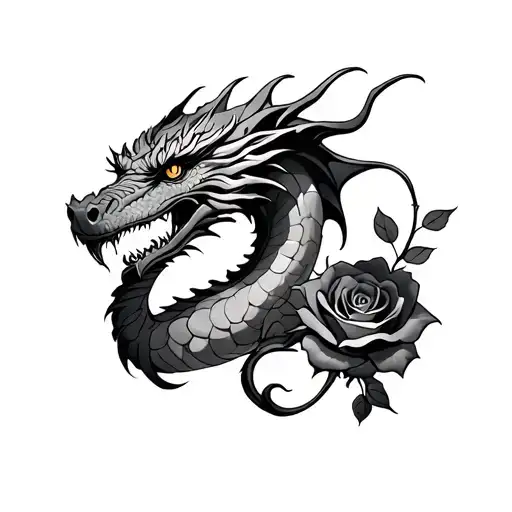 Dragon And Rose
