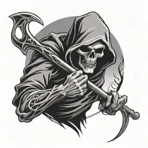 Grimm Reaper Holding A Scythe