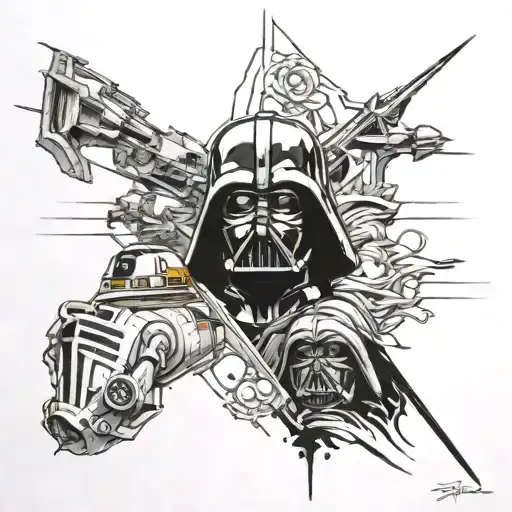 Star Wars Light And Dark Side View