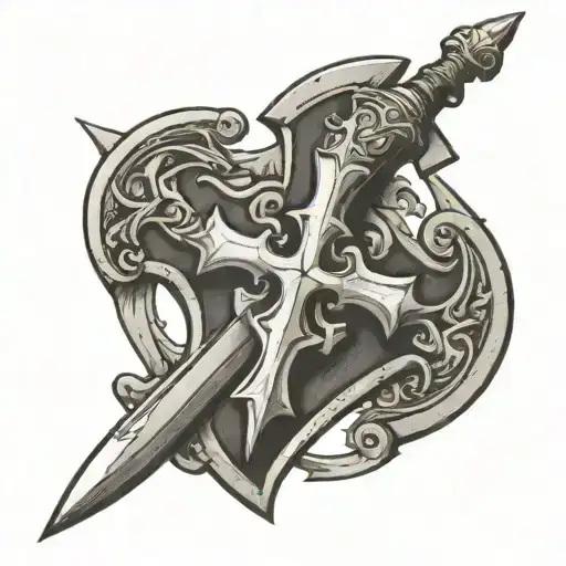 Sword And Shield Templar Cross