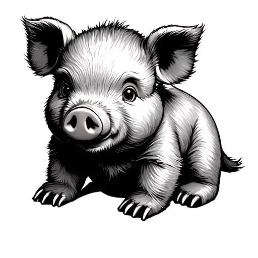 Pig Child's Teddy Bear Sitting