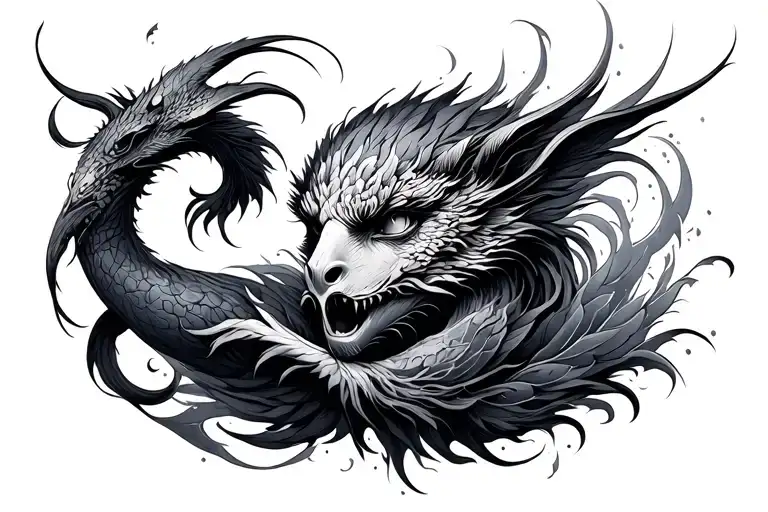 Creative Mythical Grey And Black Grey