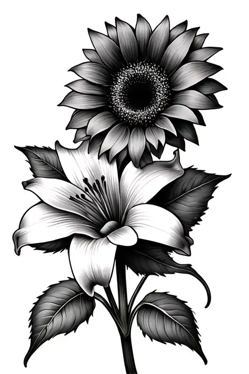 Lilies Sunflower Bohemian Design