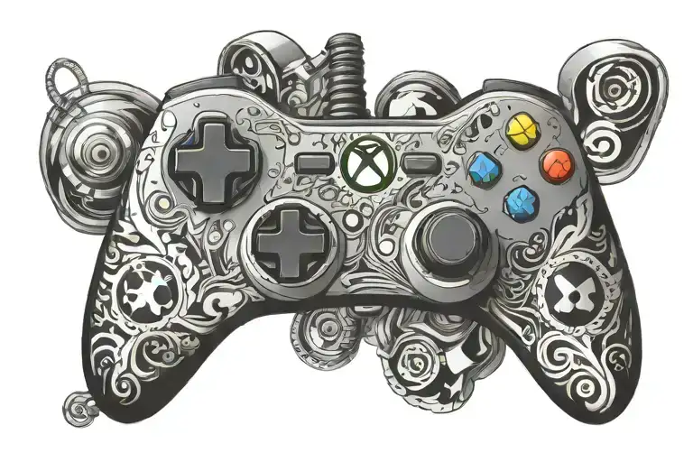 Xbox Game Controler Black And White