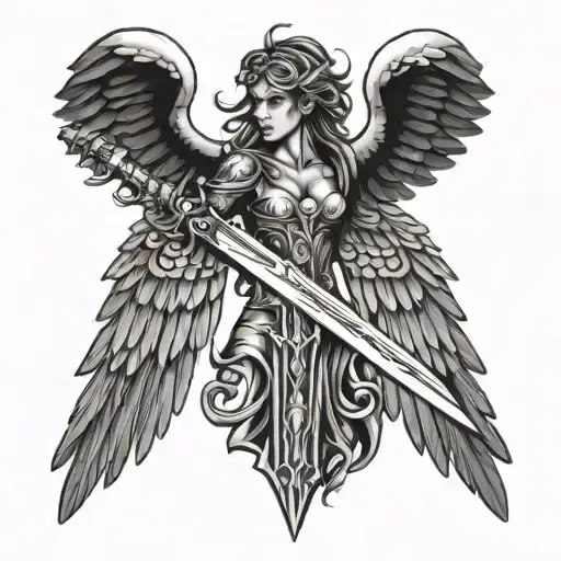Valkyrie Wings With A Sword