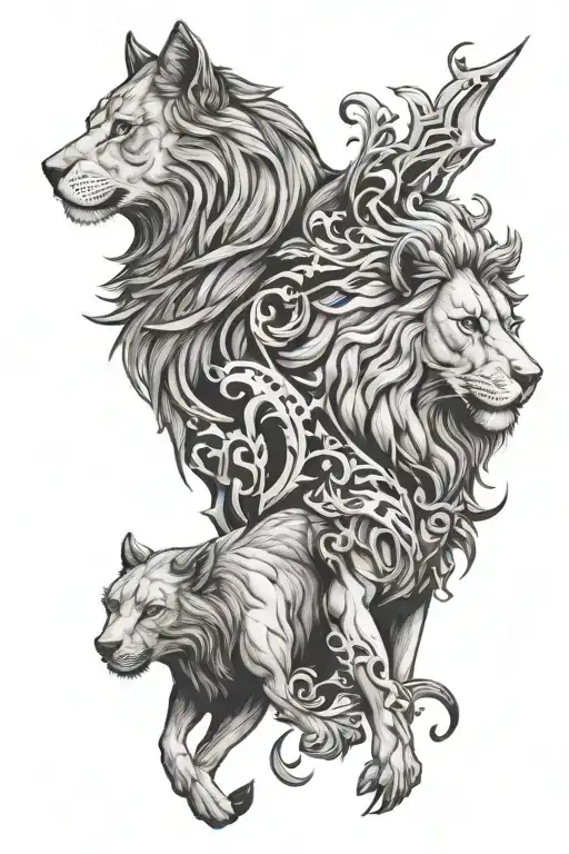Lion And Wolf