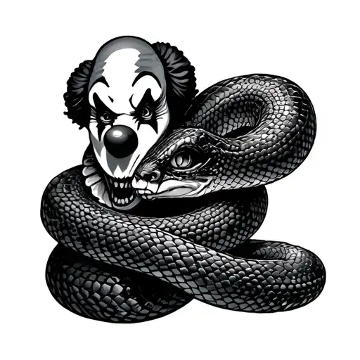Snake With A Clown Man