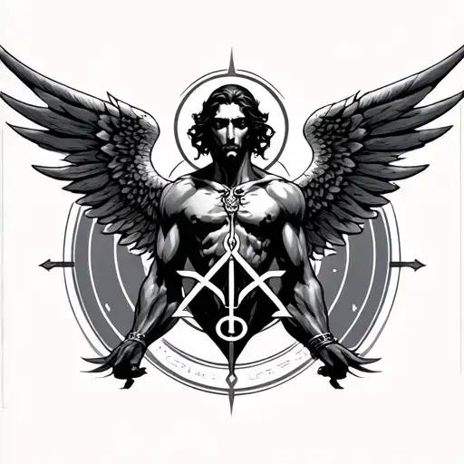 Lucifer Angle Wings And Libra Zodiac Sign