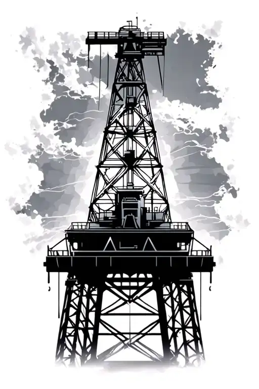 Oil Rig Silhouette