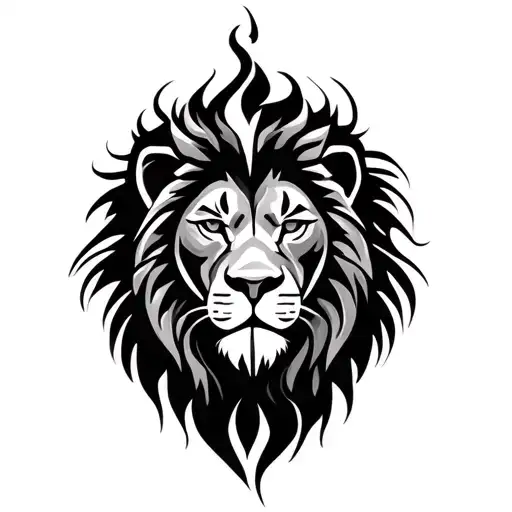 Lion Tribal Tattoo Inspired