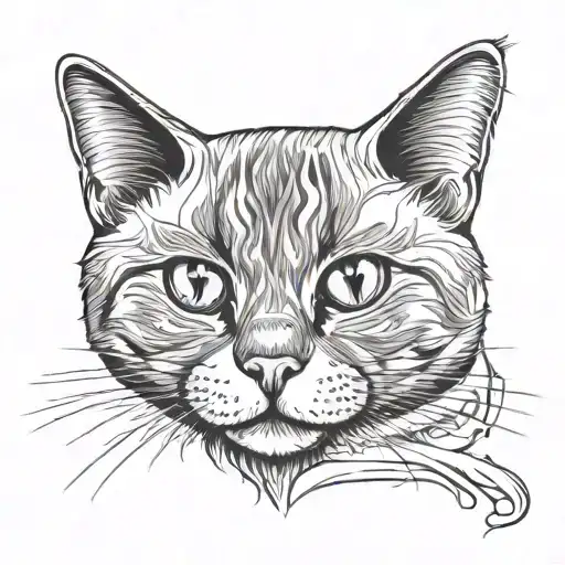 Plump Red Scottish Cat Sitting