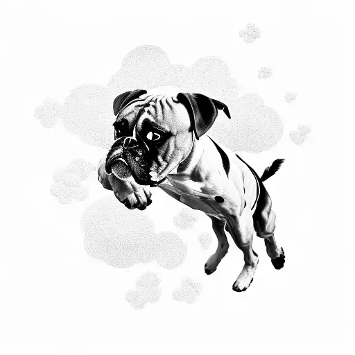 Boxer Jumping Over The Rainbow