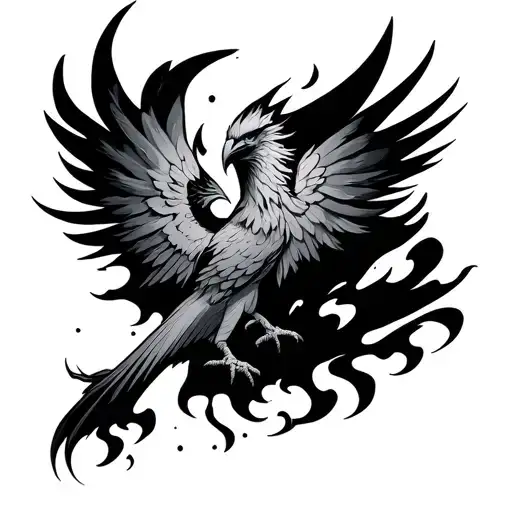 Simple Emo Phoenix Rising From The Ashes