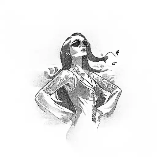 An Elegant Woman Driving A Vintage Sports Car