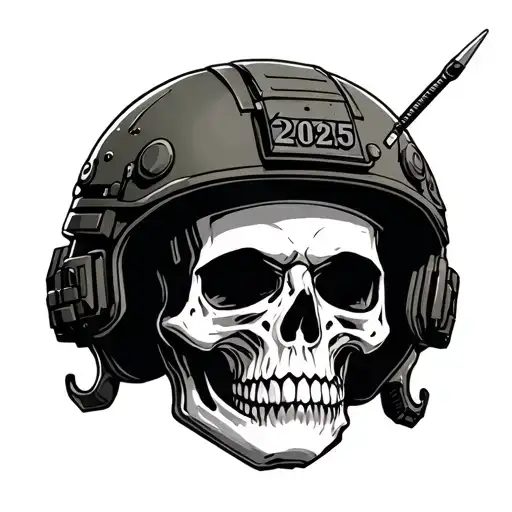 Skull In A Ballistic Helmet 2025