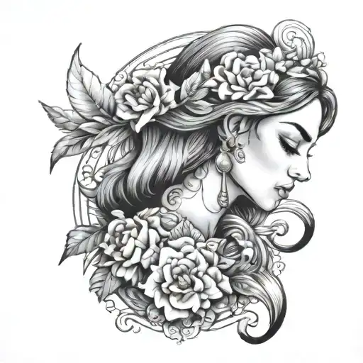 Biblical Tattoo Drawing Of The Beauty Of A Woman