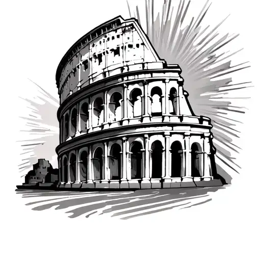 Colosseum Rome With Sun Rays Breaking